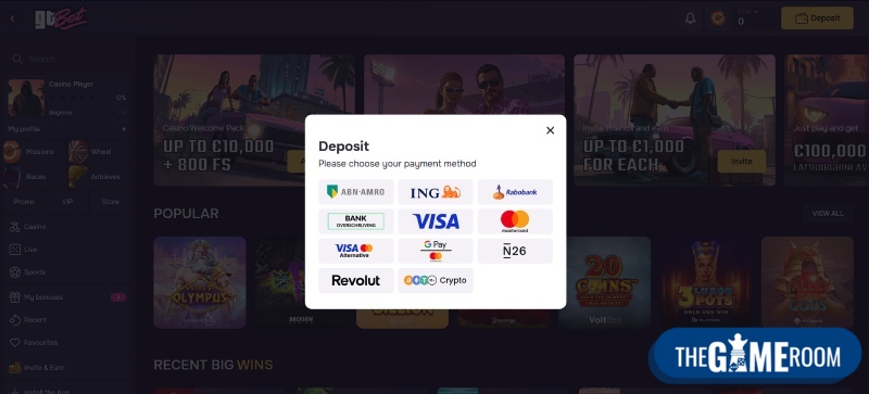 Storten bij legaal casino online